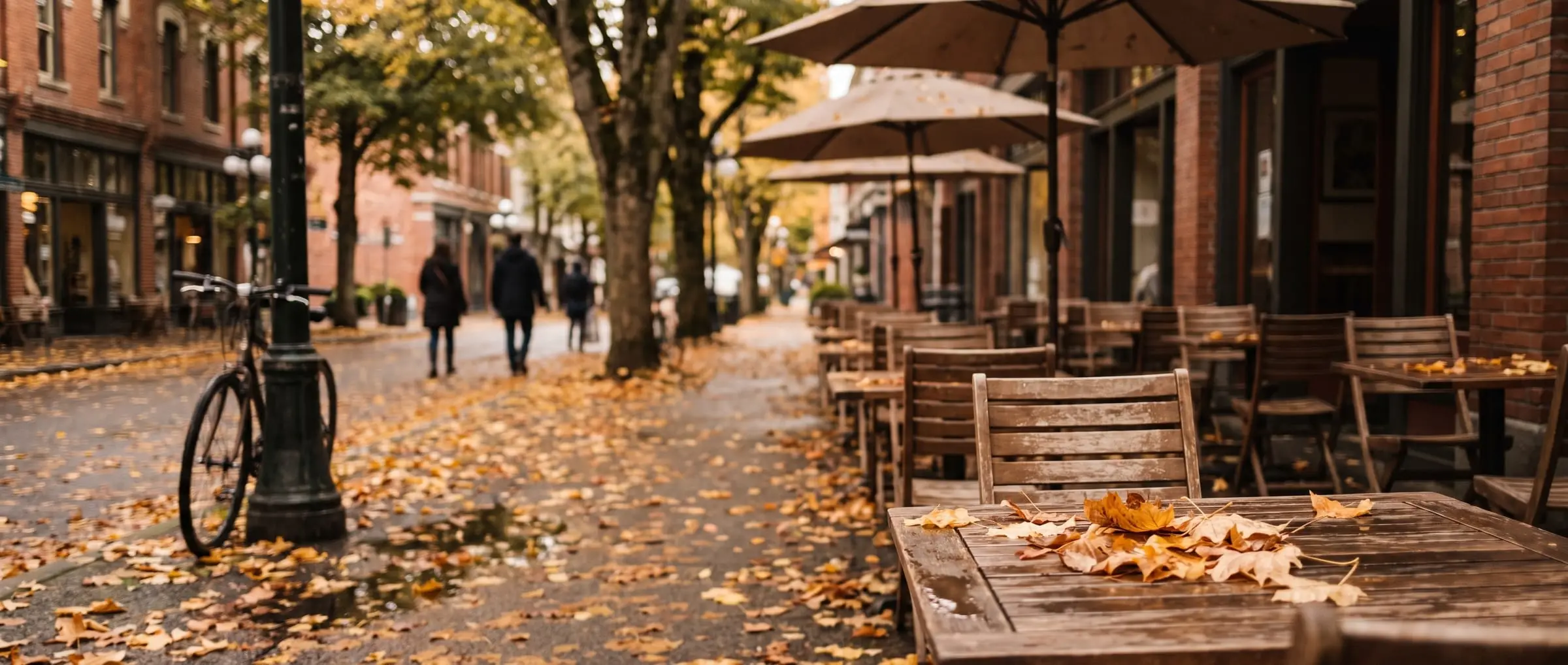 Cook Street Village in Victoria in autumn