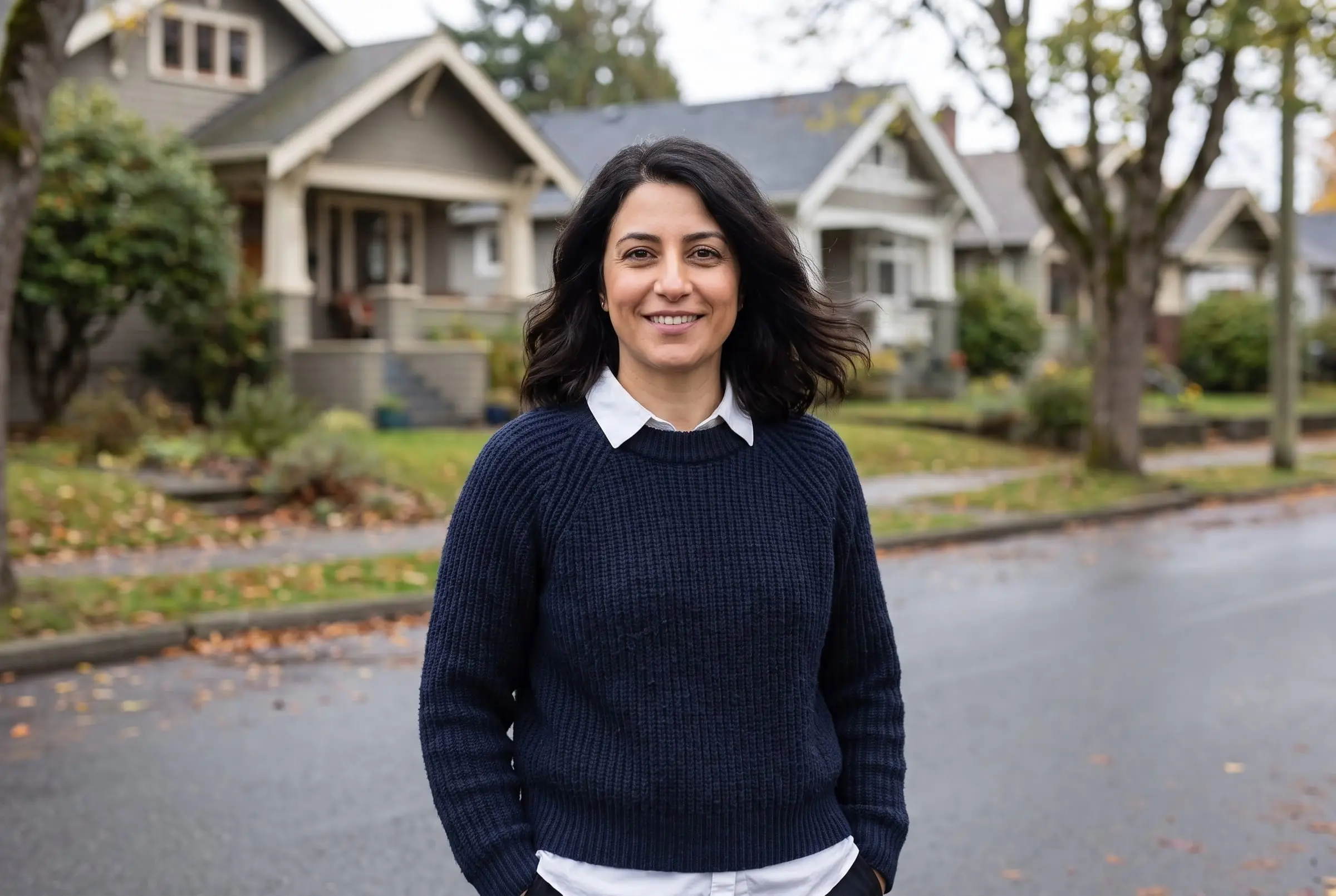 Nadia Haddad on a residential street in Victoria