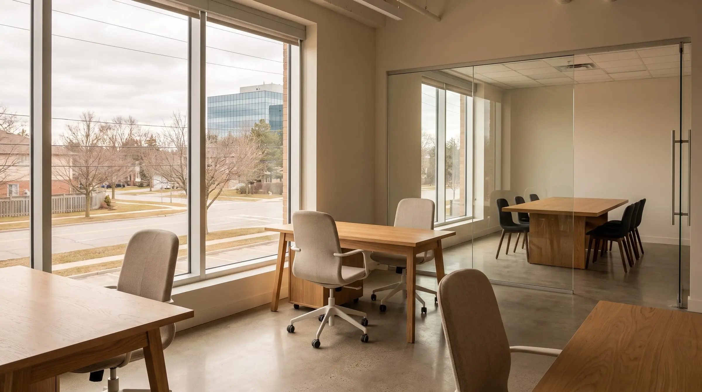 A bright meeting room at Credit Valley Mortgage Group