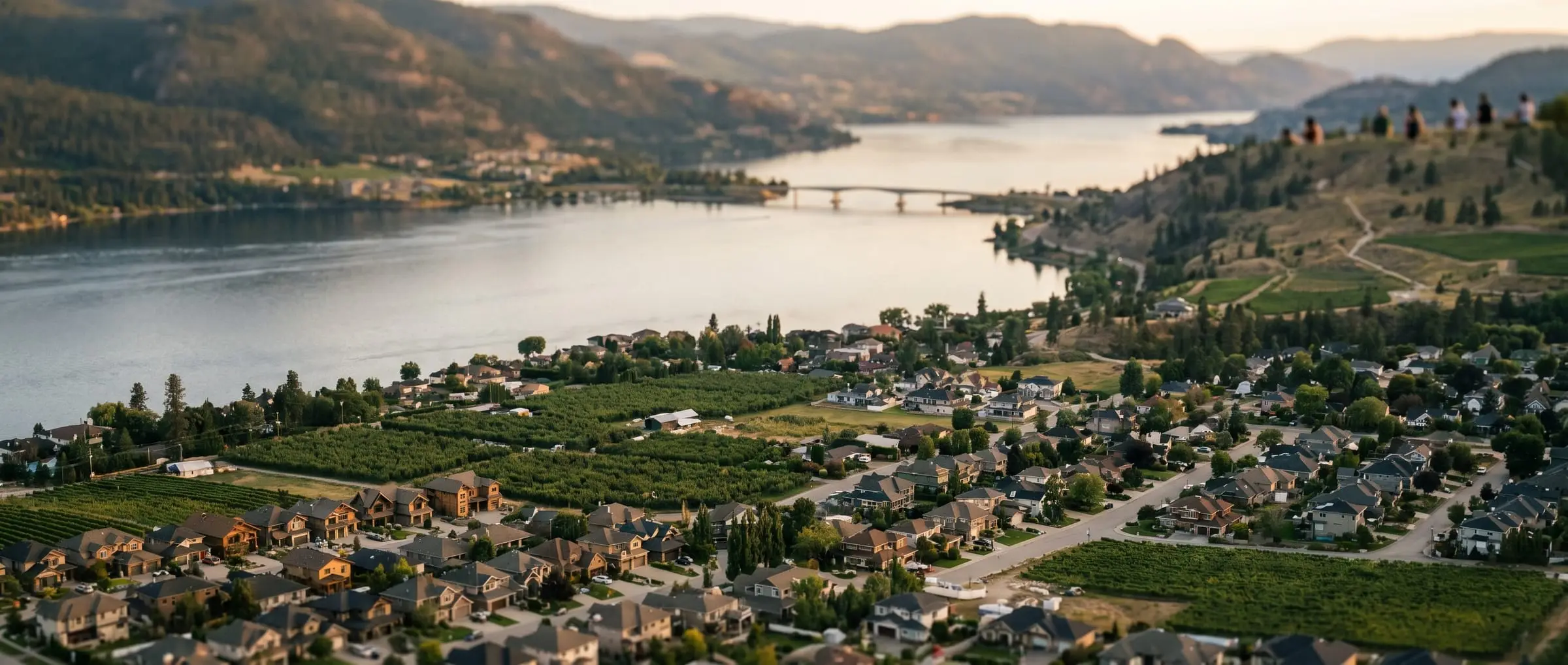 Okanagan Lake and Kelowna from the hills